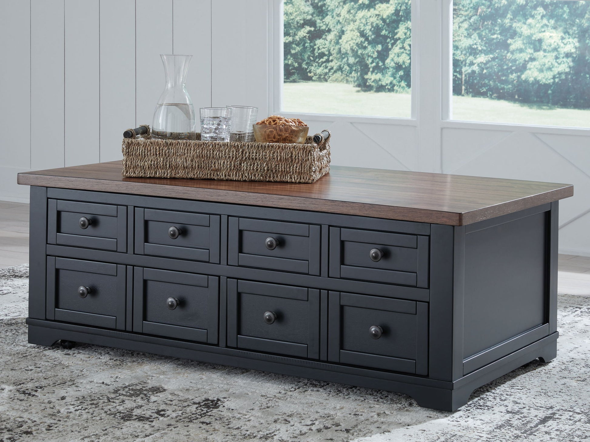Wildenauer - Brown / Black - Lift Top Cocktail Table - Hornell Furniture Outlet