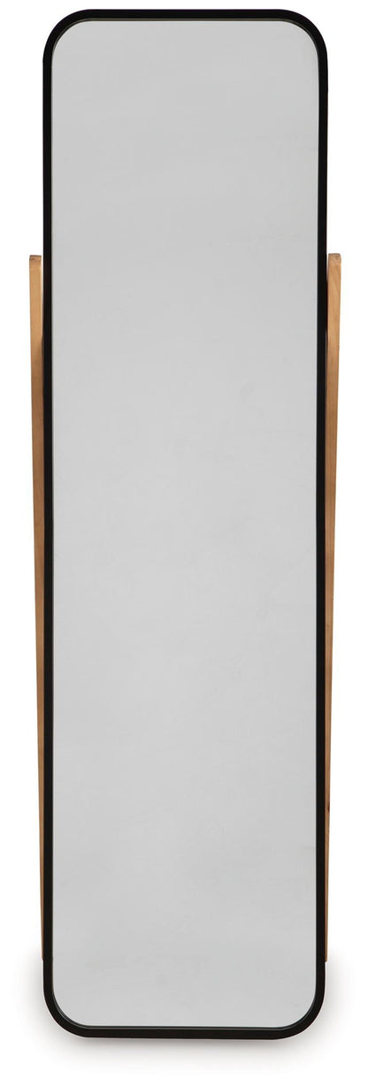 Bronick - Black / Brown - Floor Mirror - Hornell Furniture Outlet