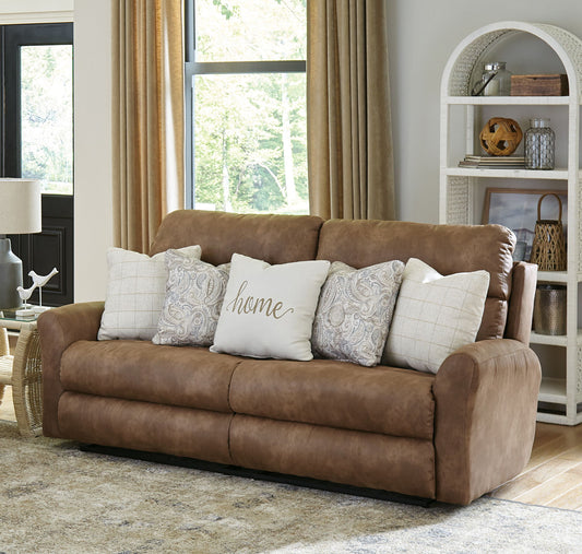 Justine - Lay Flat Reclining Sofa - Burlap - Hornell Furniture Outlet