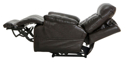 Naples - Power Lay Flat Recliner With Extended Ottoman - Chocolate - Hornell Furniture Outlet