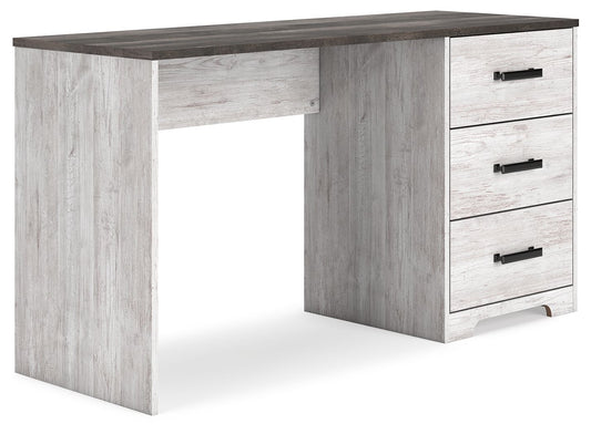 Shawburn - White / Dark Charcoal Gray - Home Office Desk - Hornell Furniture Outlet