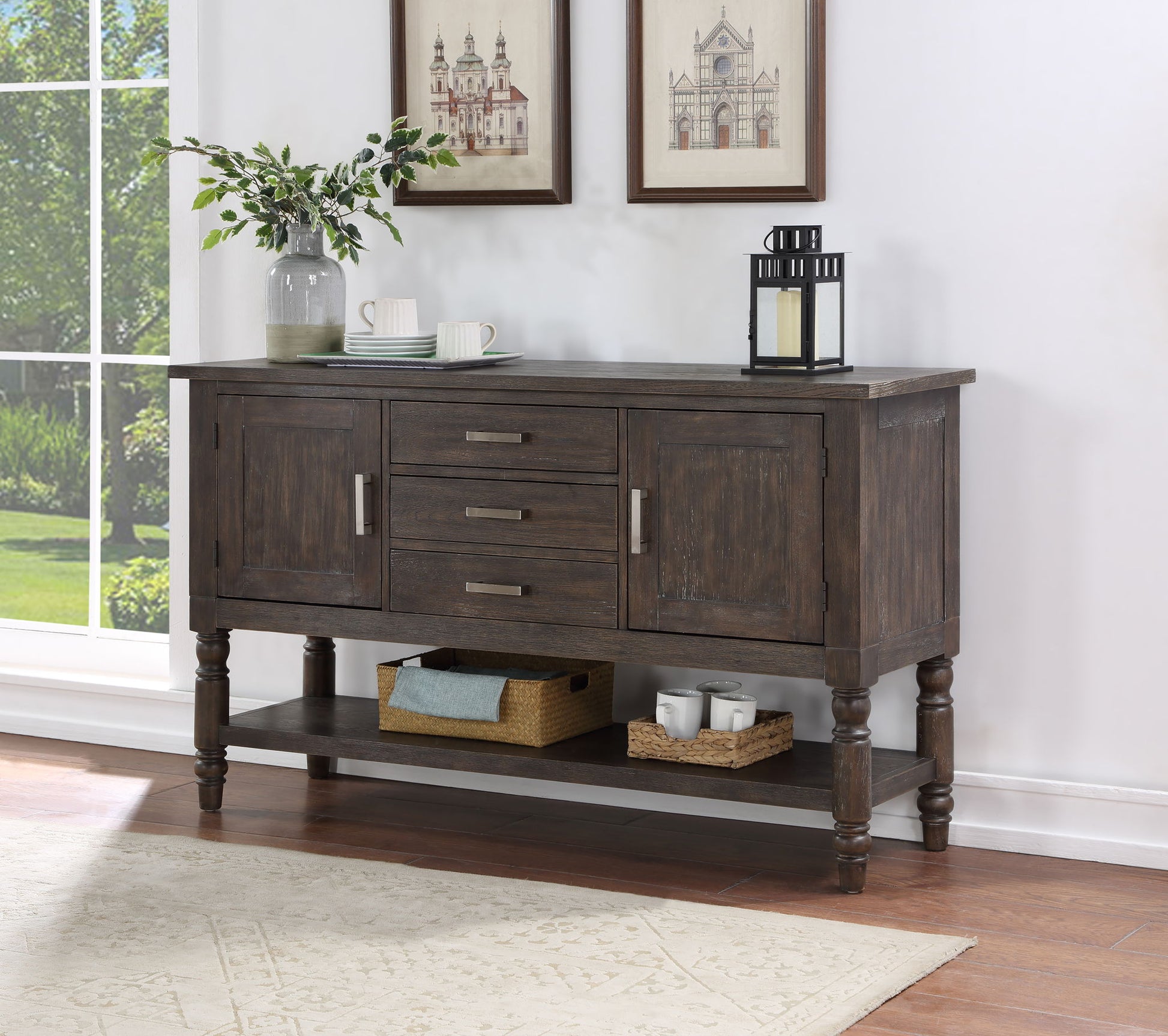 Hutchins - Server - Dark Brown - Hornell Furniture Outlet