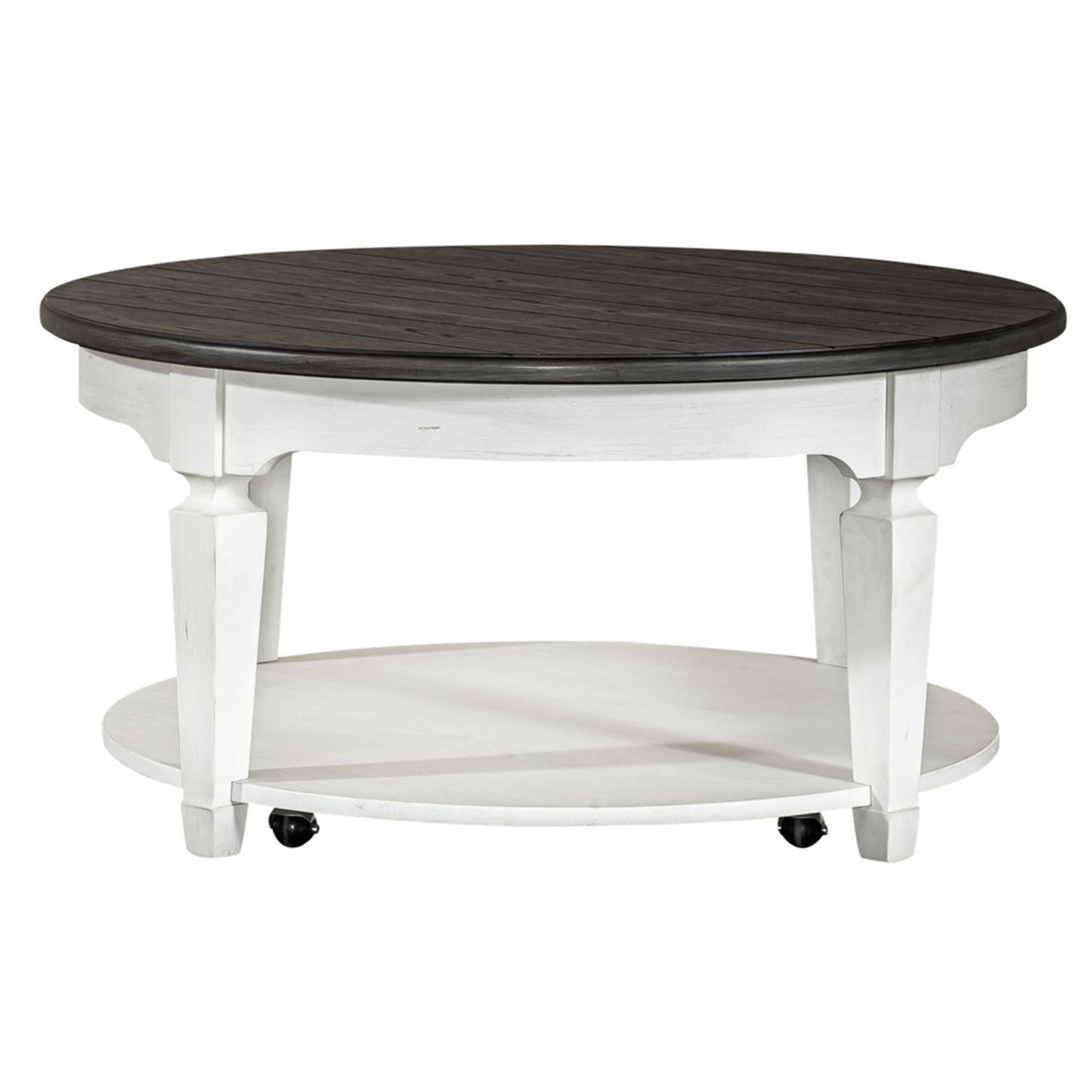Allyson Park - 3 Piece Living Room Set (Round Cocktail Table) - White - Hornell Furniture Outlet