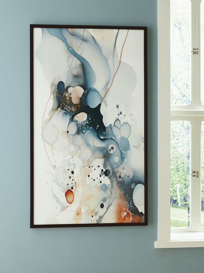 Foxenburg - Blue / Amber / White - Wall Art - Hornell Furniture Outlet