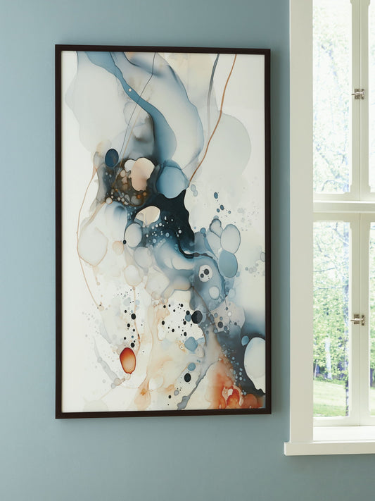 Foxenburg - Blue / Amber / White - Wall Art - Hornell Furniture Outlet