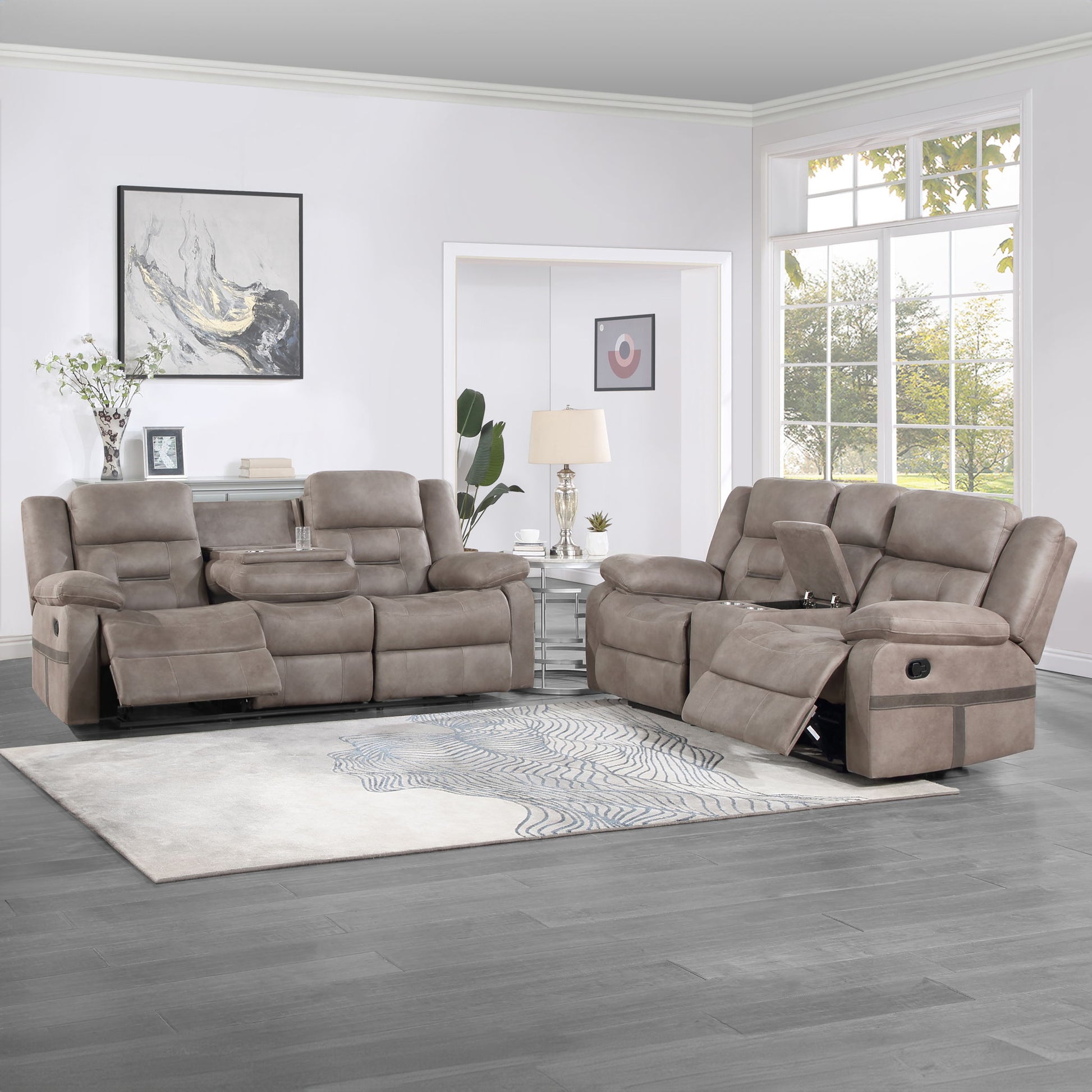 Abilene - Sofa & Loveseat - Brown - Hornell Furniture Outlet