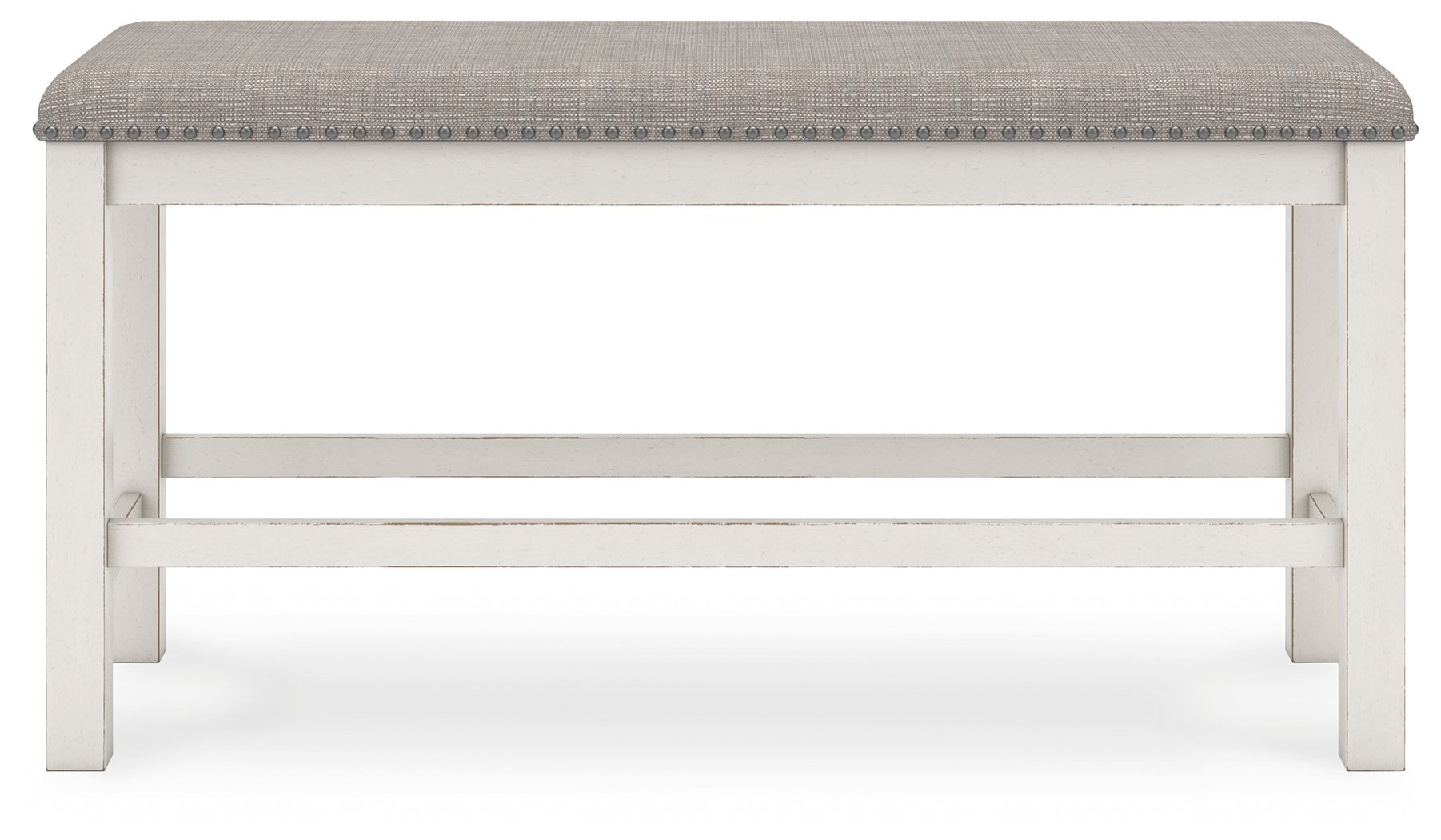Robbinsdale - Antique White - Dbl Counter Height Upholstered Dining Bench - Hornell Furniture Outlet