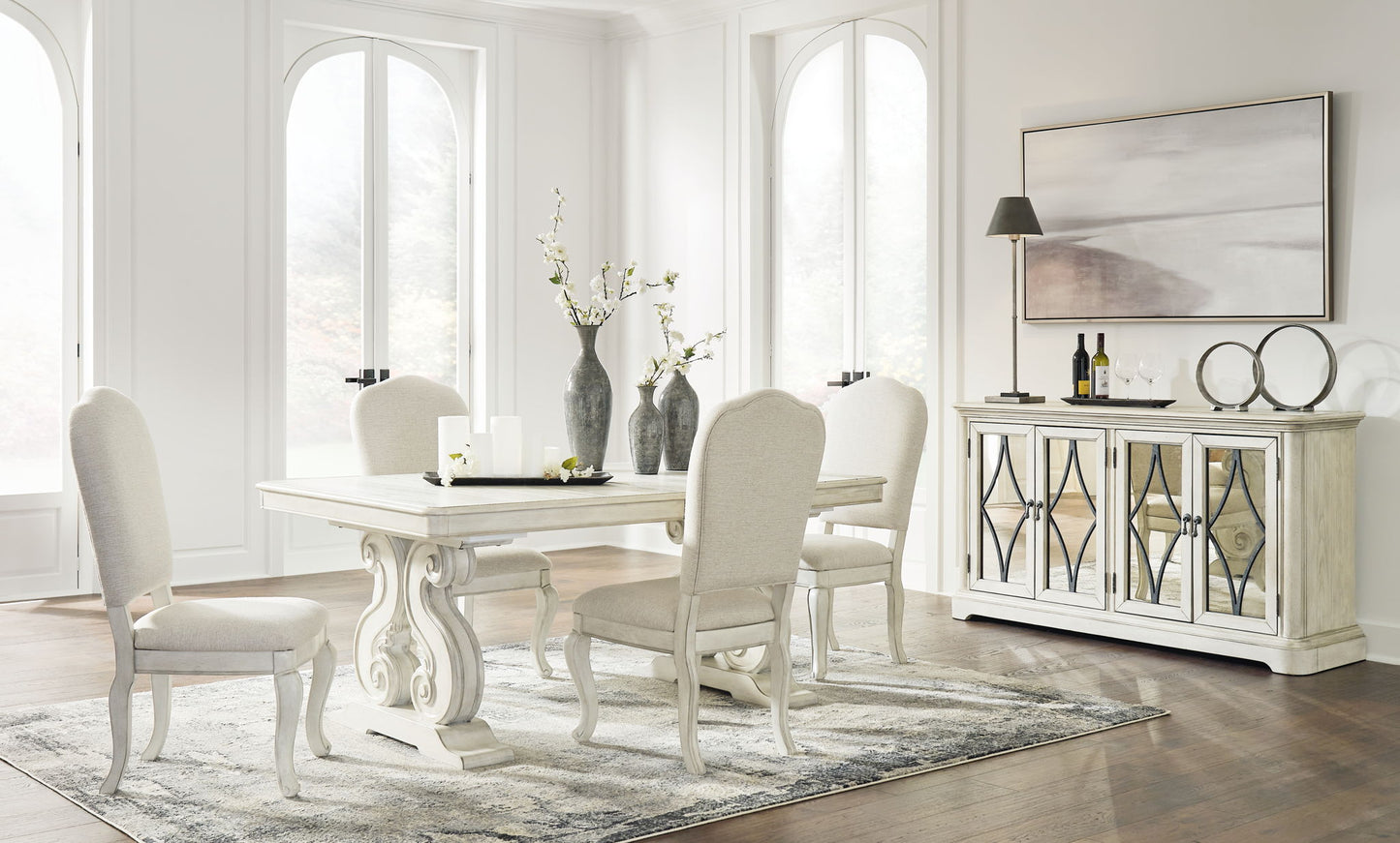 Arlendyne - Antique White - Dining Uph Side Chair (Set of 2) - Hornell Furniture Outlet
