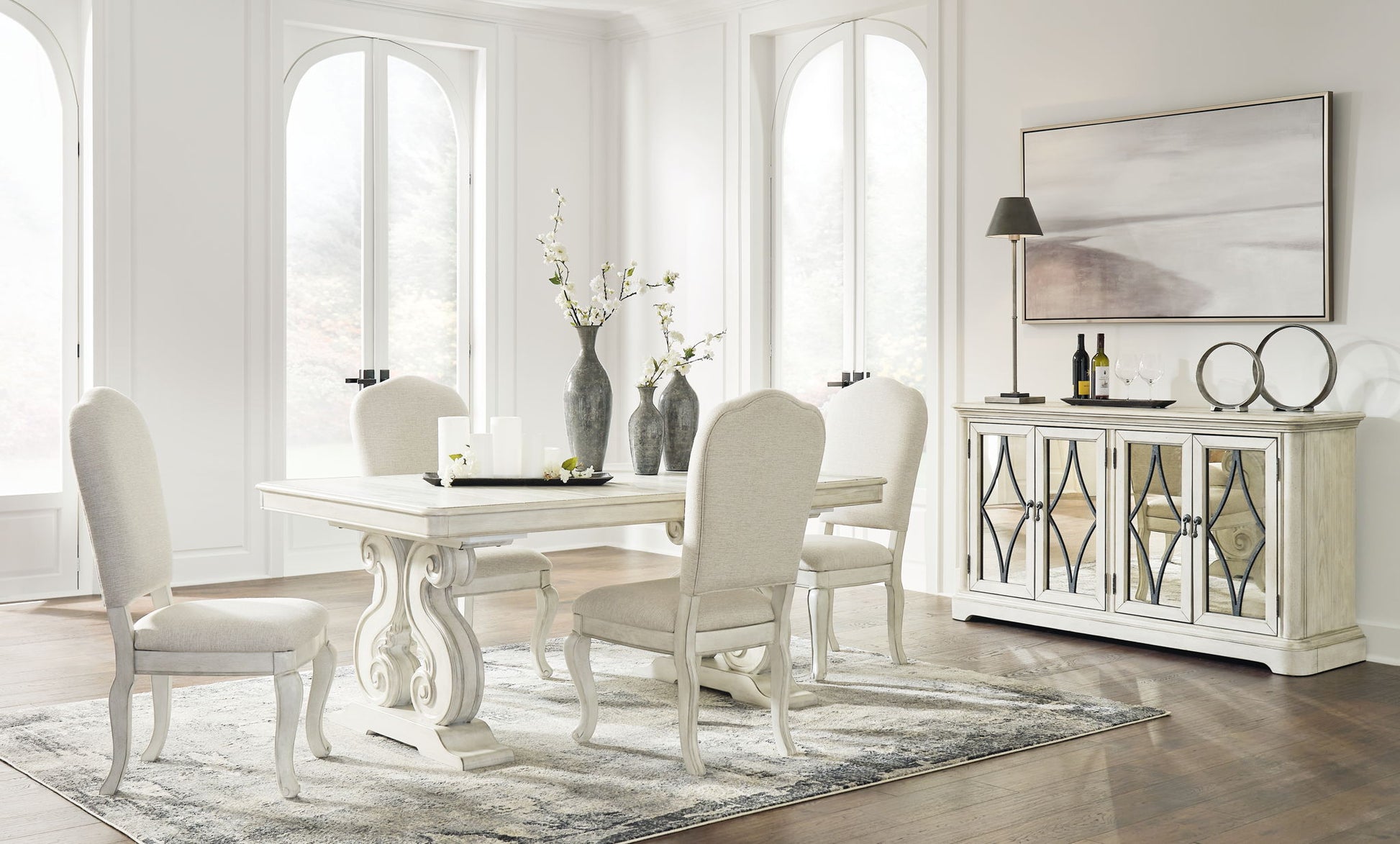 Arlendyne - Antique White - Dining Uph Side Chair (Set of 2) - Hornell Furniture Outlet