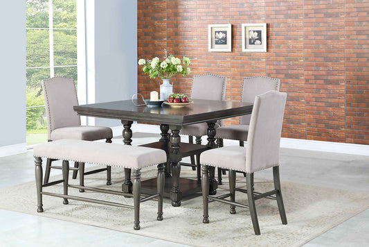 Caswell - Counter Table - Dark Gray - Hornell Furniture Outlet