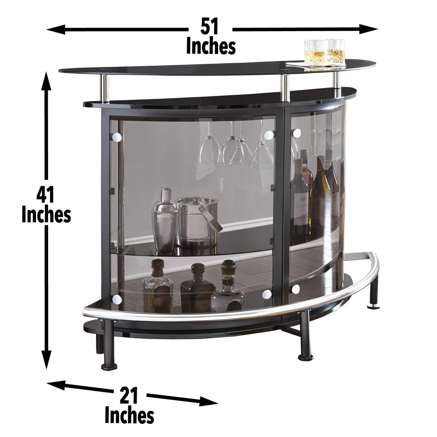 Ariana - Bar Table Or Server - Black - Hornell Furniture Outlet