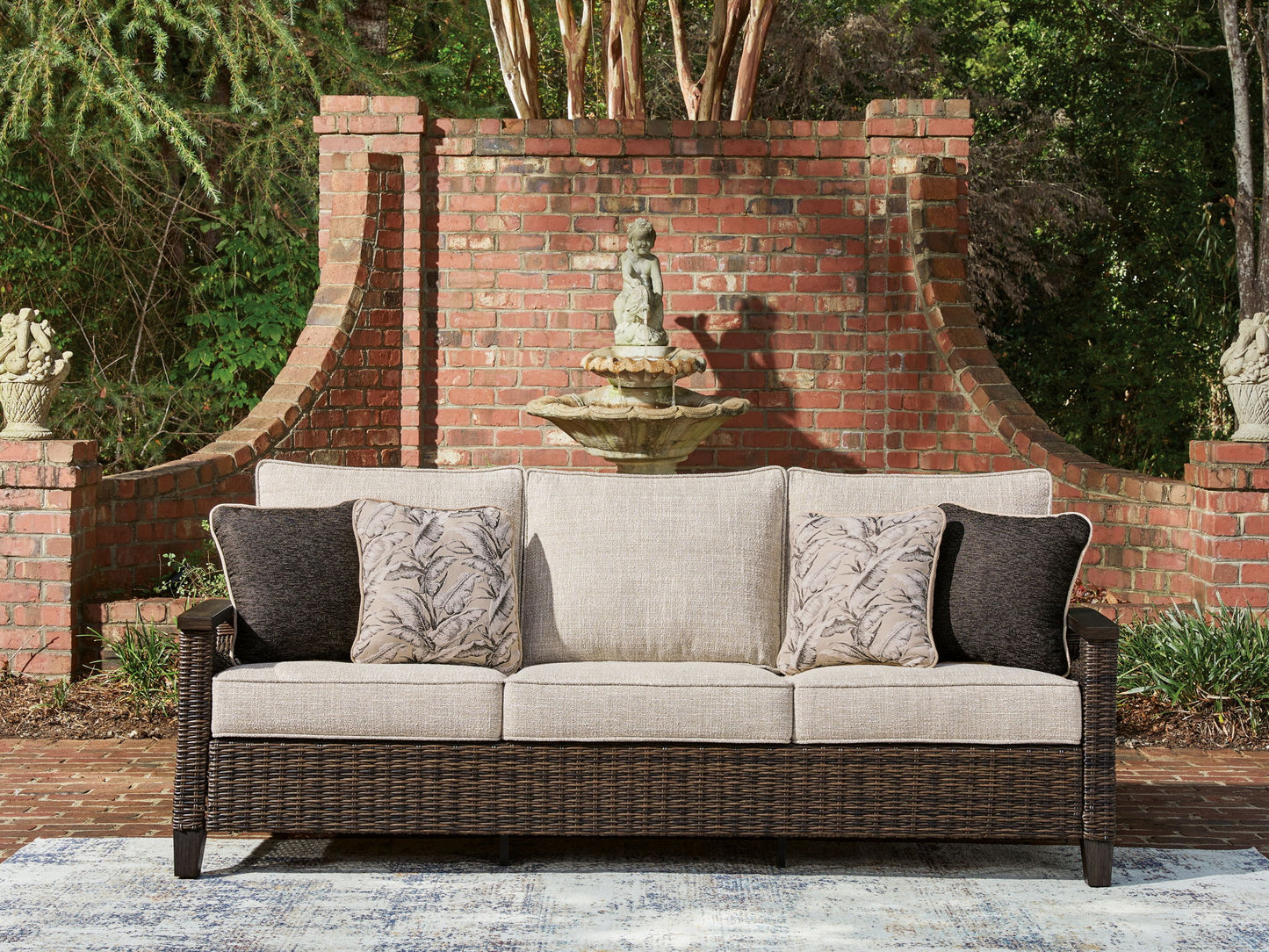 Monterey Point - Sofa With Cushion - Dark Brown - Hornell Furniture Outlet