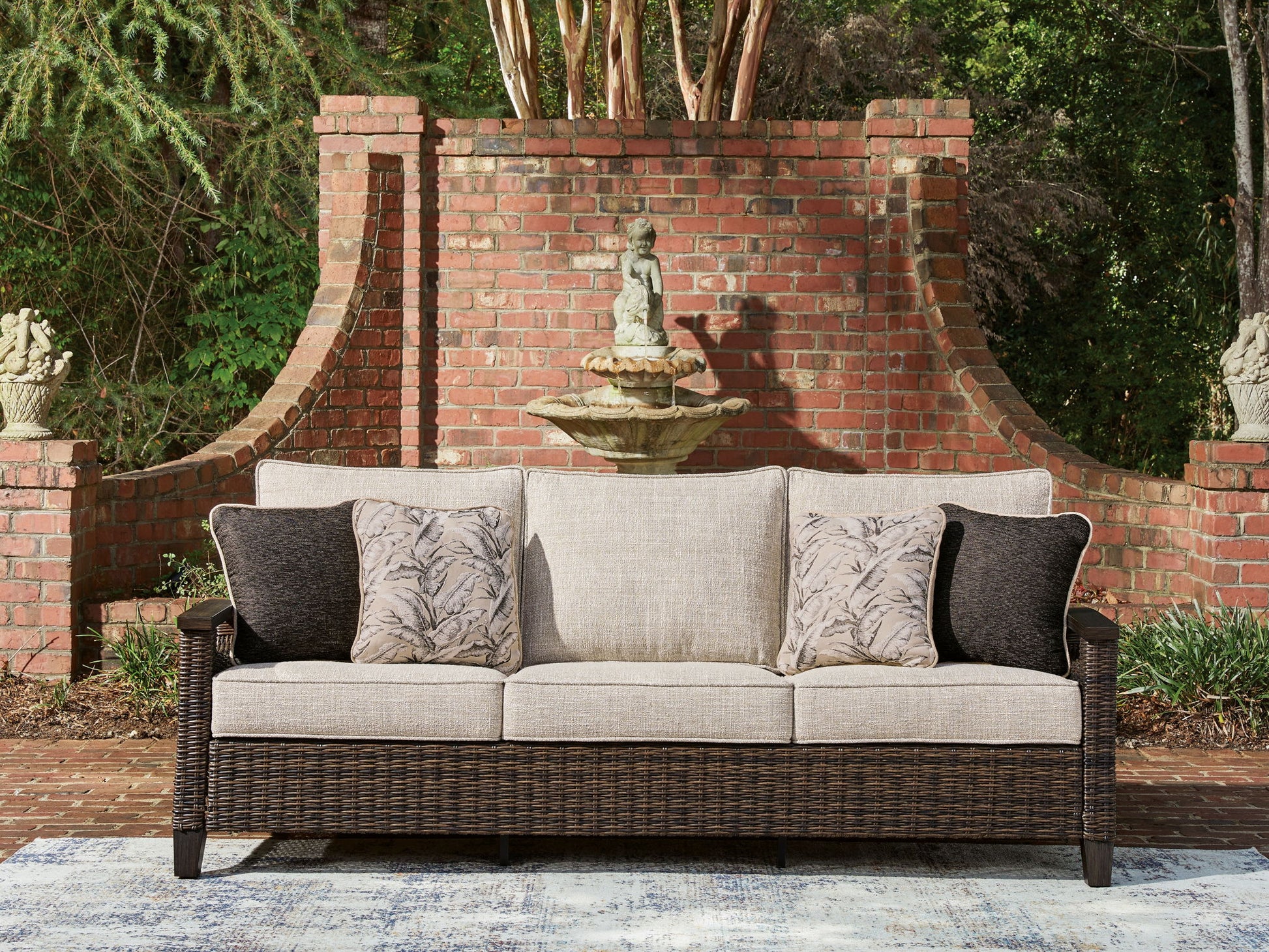 Monterey Point - Sofa With Cushion - Dark Brown - Hornell Furniture Outlet