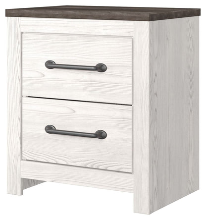 Gerridan - White / Gray - Two Drawer Night Stand - Hornell Furniture Outlet