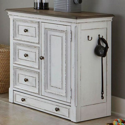 Magnolia Manor - Pet Feeder Cabinet - White - Hornell Furniture Outlet