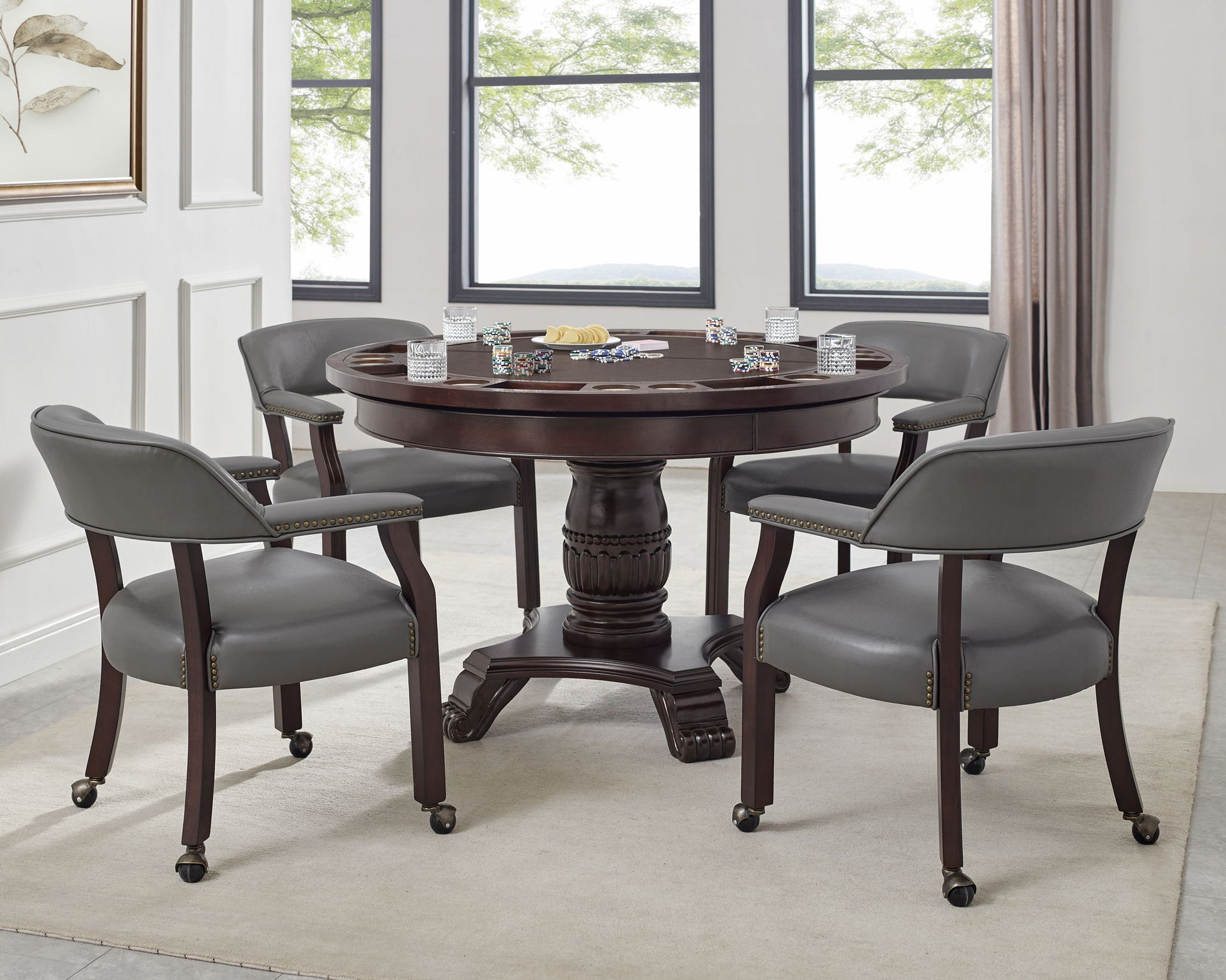 Tournament - Arm Chair With Casters - Hornell Furniture Outlet