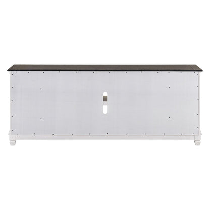 Fireplace TV Consoles - 417 80" Console With Fire FTS - White - Hornell Furniture Outlet