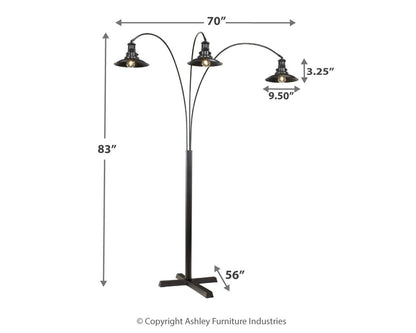 Sheriel - Black - Metal Arc Lamp - Hornell Furniture Outlet