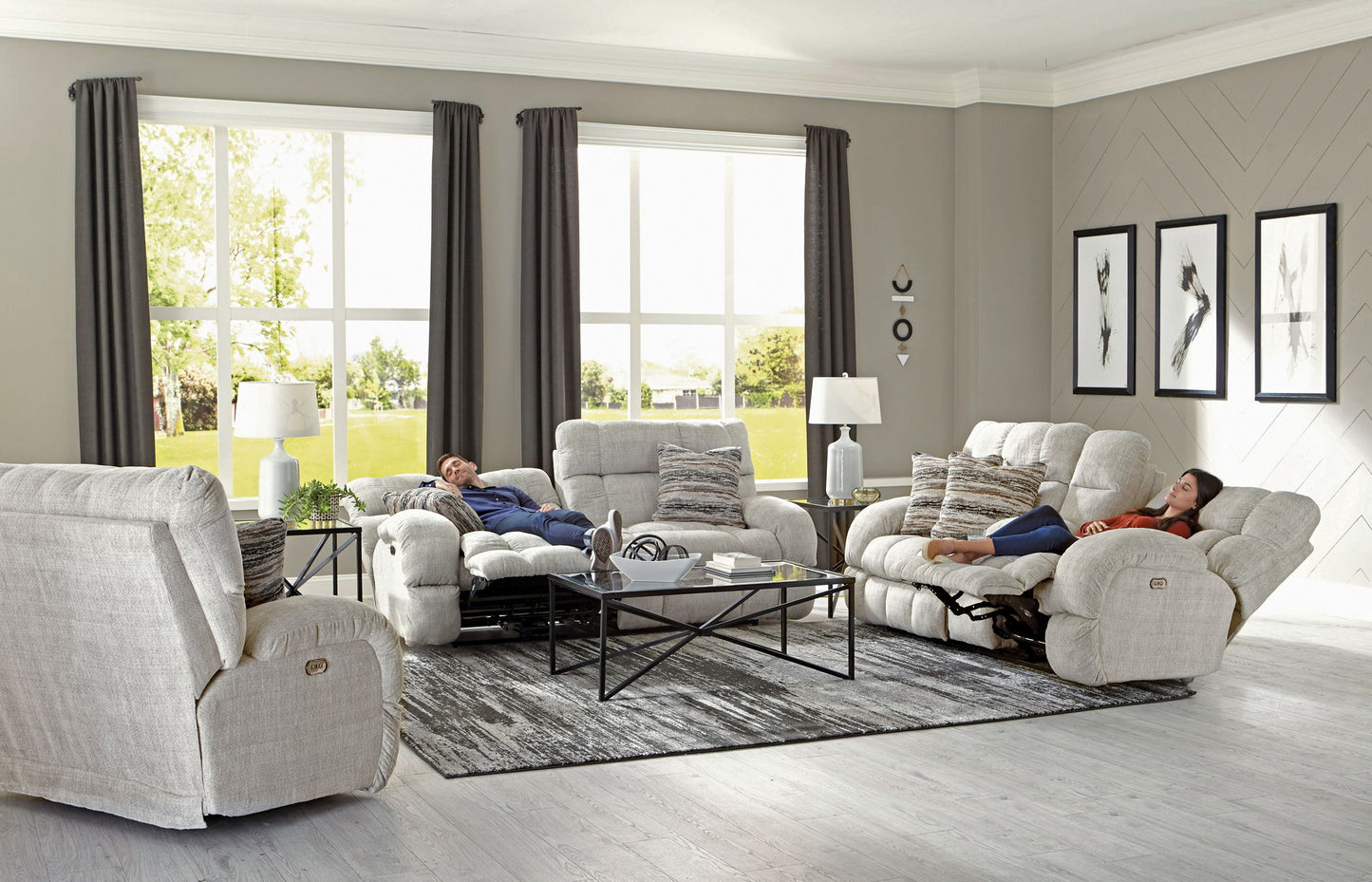 Ashland - Power Lay Flat Reclining Sofa - Hornell Furniture Outlet