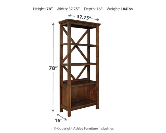 Baldridge - Rustic Brown - Large Bookcase - Hornell Furniture Outlet