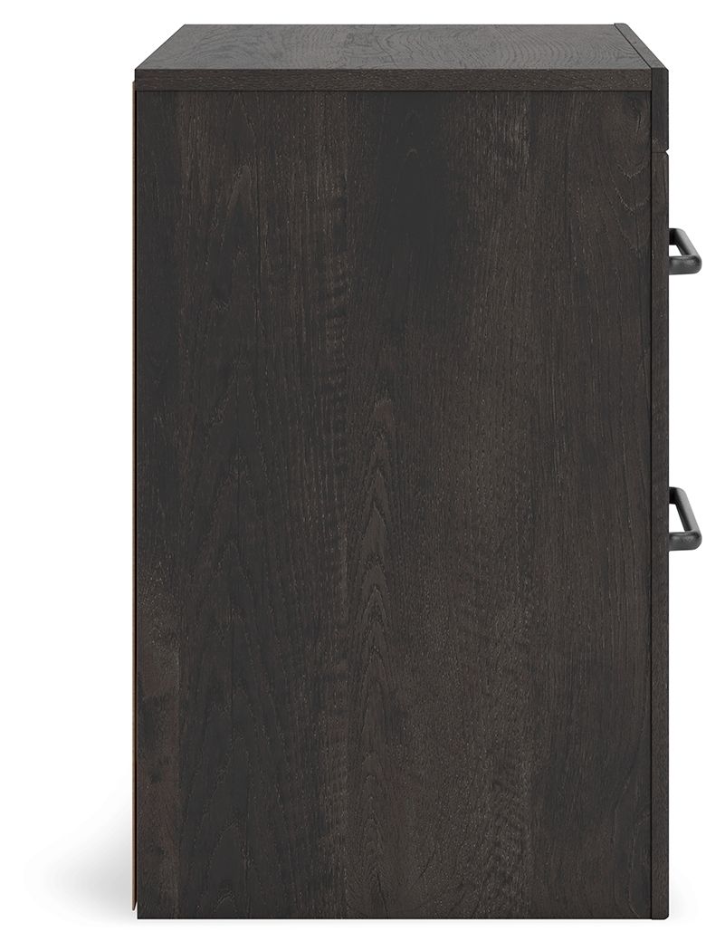 Hollivern - Dark Gray - Two Drawer Night Stand - Hornell Furniture Outlet