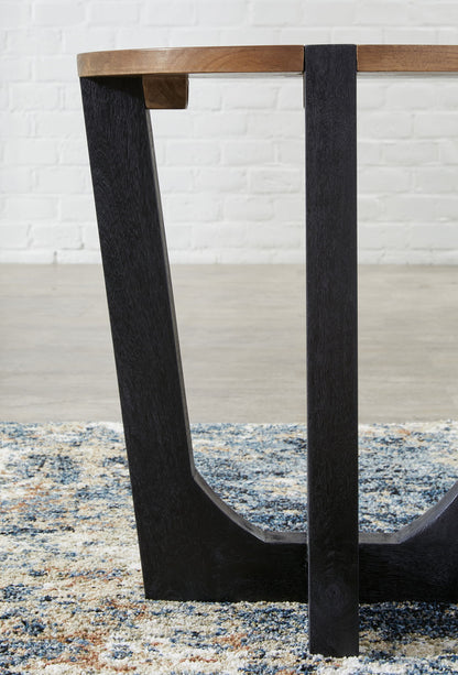 Hanneforth - Round End Table - Brown - Hornell Furniture Outlet