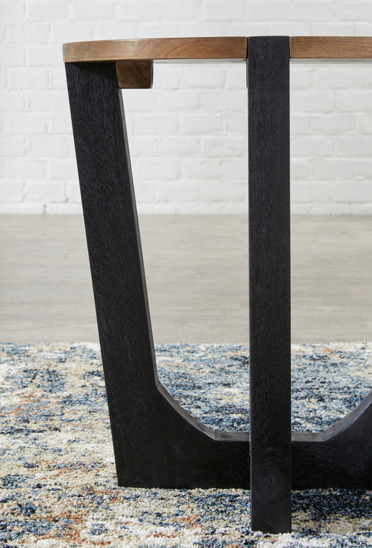 Hanneforth - Round End Table - Brown - Hornell Furniture Outlet