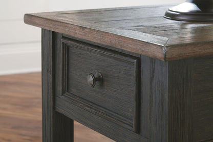 Tyler Creek - Grayish Brown / Black - Rectangular End Table - Hornell Furniture Outlet