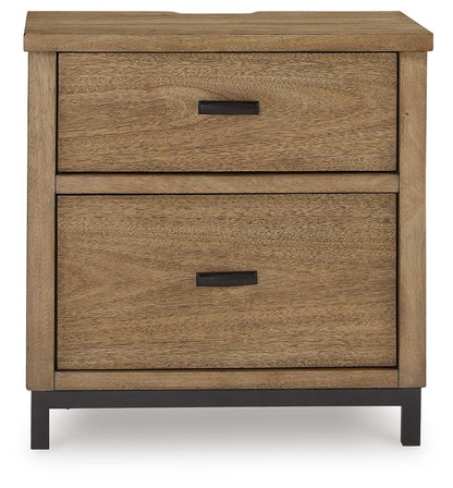 Tomtyn - Light Brown - Two Drawer Night Stand - Hornell Furniture Outlet