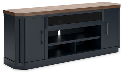Landocken - Brown / Blue - XL TV Stand W/Fireplace Option - Hornell Furniture Outlet