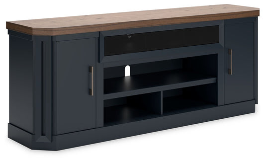 Landocken - Brown / Blue - XL TV Stand W/Fireplace Option - Hornell Furniture Outlet