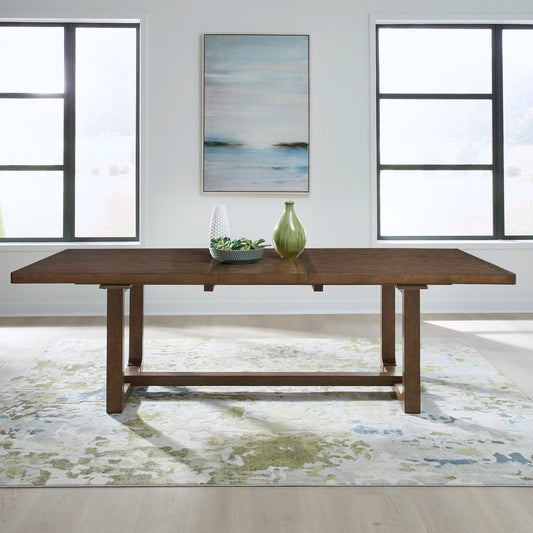 Harmony - Trestle Table - Brownstone - Hornell Furniture Outlet
