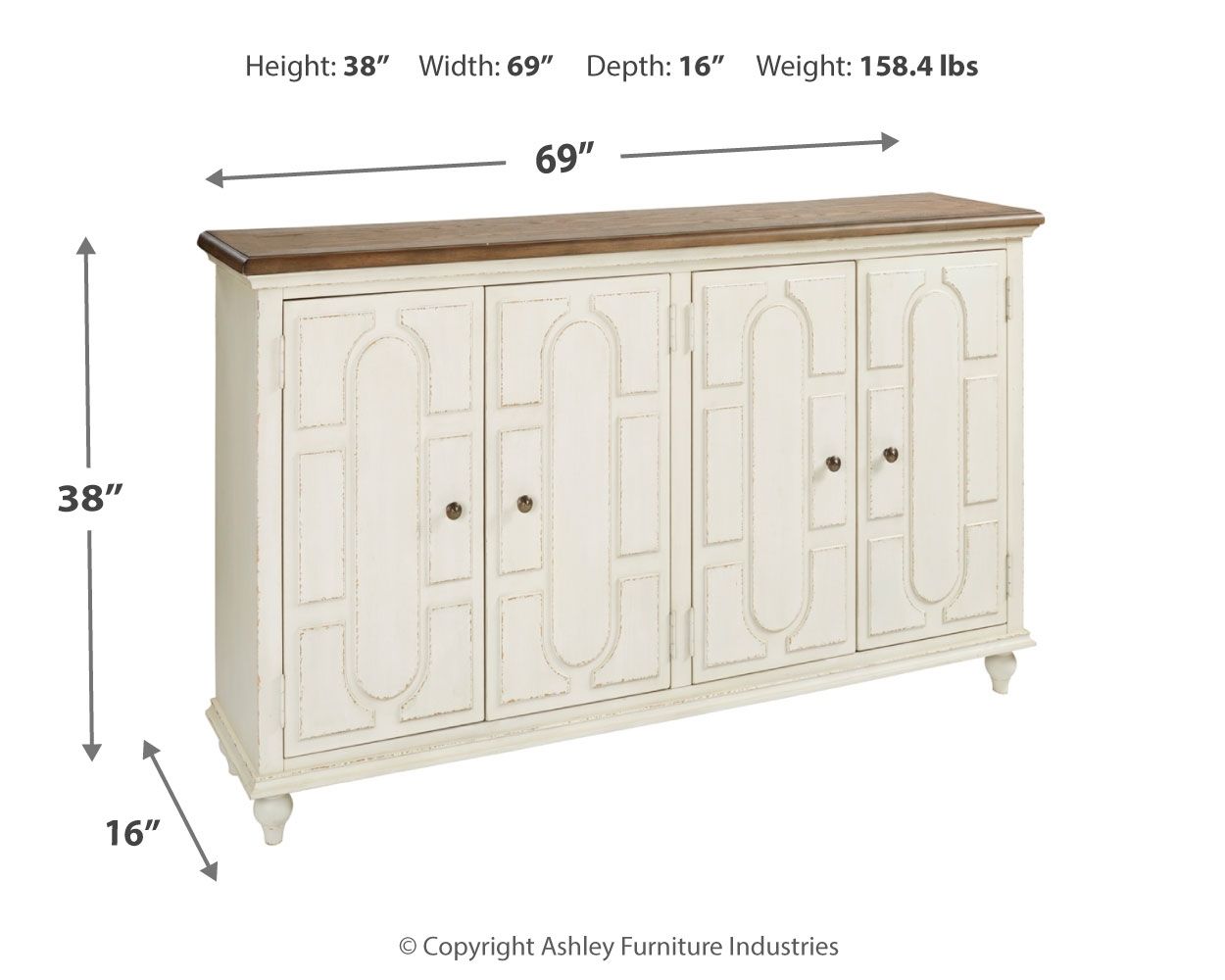 Roranville - Antique White - Accent Cabinet - Hornell Furniture Outlet