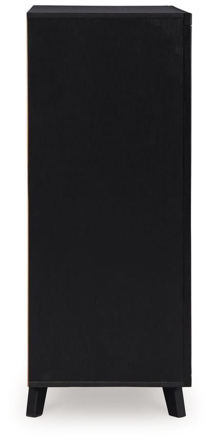 Danziar - Black - Five Drawer Wide Chest - Hornell Furniture Outlet
