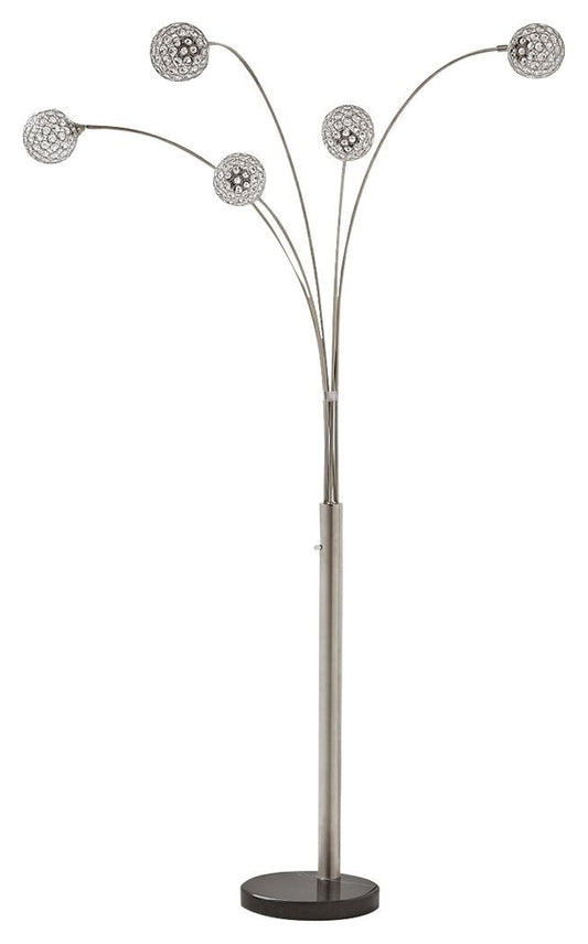 Winter - Silver Finish - Metal Arc Lamp - Hornell Furniture Outlet