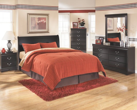 Huey Vineyard - Black - Queen Sleigh Headboard - Hornell Furniture Outlet
