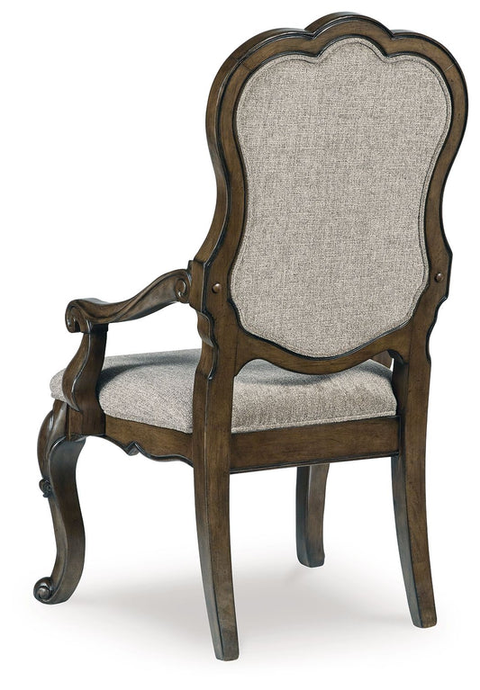 Maylee - Dark Brown - 11 Pc. - Dining Extension Table, 4 Side Chairs, 2 Arm Chairs, Storage Bench, Buffet And Hutch - Hornell Furniture Outlet
