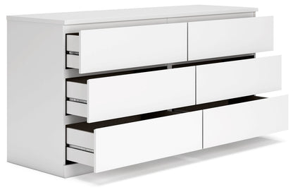 Onita - White - Six Drawer Dresser - Hornell Furniture Outlet