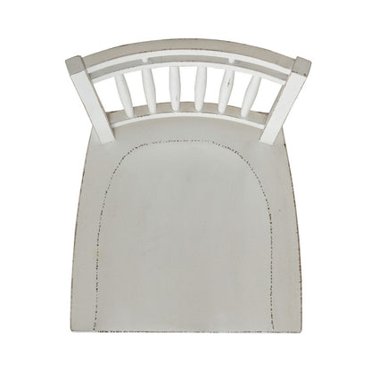 Magnolia Manor - Spindle Back Swivel Bar Stool - Antique White & Weathered Bark - Hornell Furniture Outlet