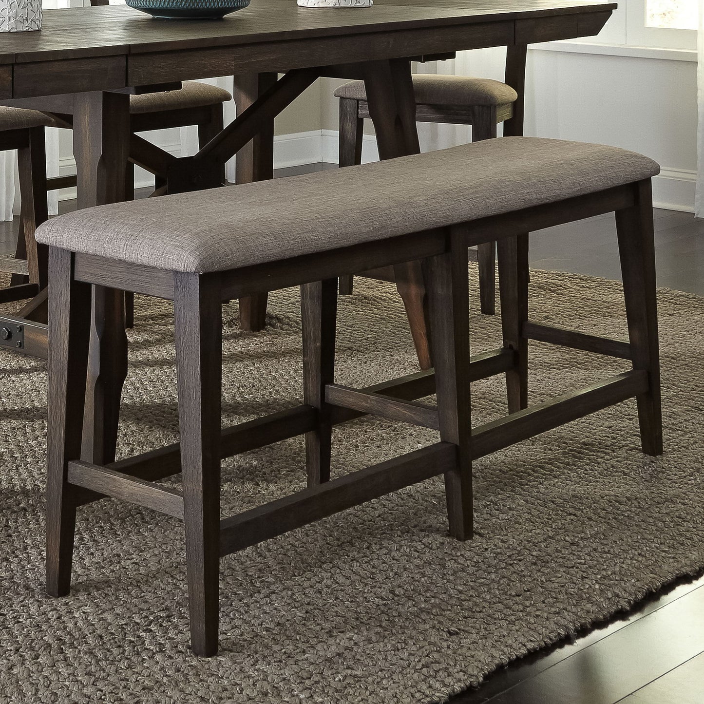 Double Bridge - Counter Bench - Dark Brown - Hornell Furniture Outlet
