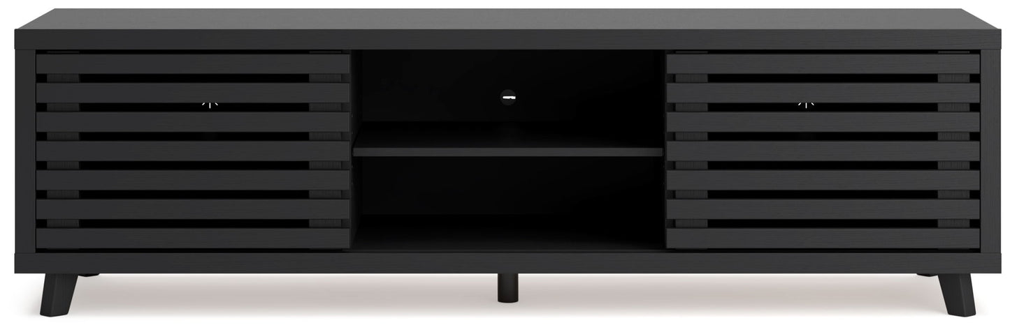 Danziar - Black - Extra Large TV Stand - Hornell Furniture Outlet