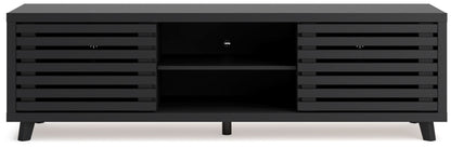 Danziar - Black - Extra Large TV Stand - Hornell Furniture Outlet
