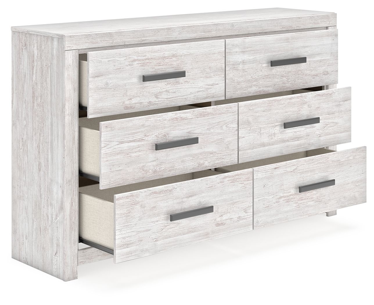 Cayboni - Whitewash - Six Drawer Dresser - Hornell Furniture Outlet