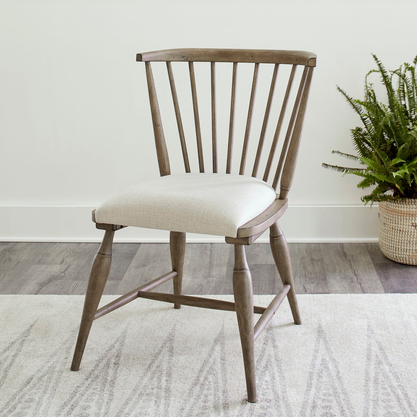 Americana Farmhouse - Upholstered Seat Windsor Chair (RTA) - Light Brown - Hornell Furniture Outlet