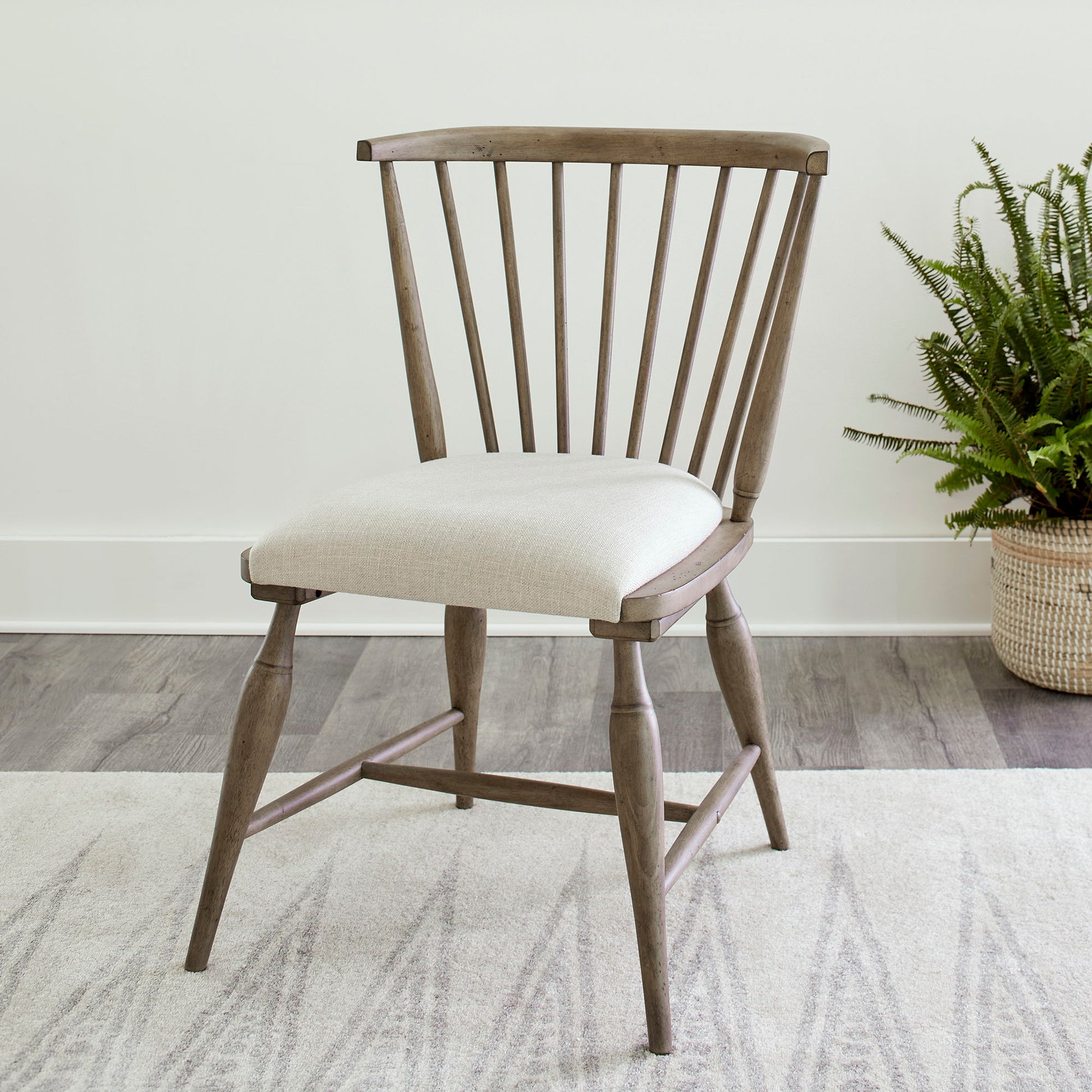 Americana Farmhouse - Upholstered Seat Windsor Chair (RTA) - Light Brown - Hornell Furniture Outlet