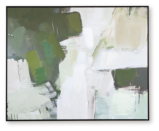 Vinick - Green / Gray / White - Wall Art - Hornell Furniture Outlet