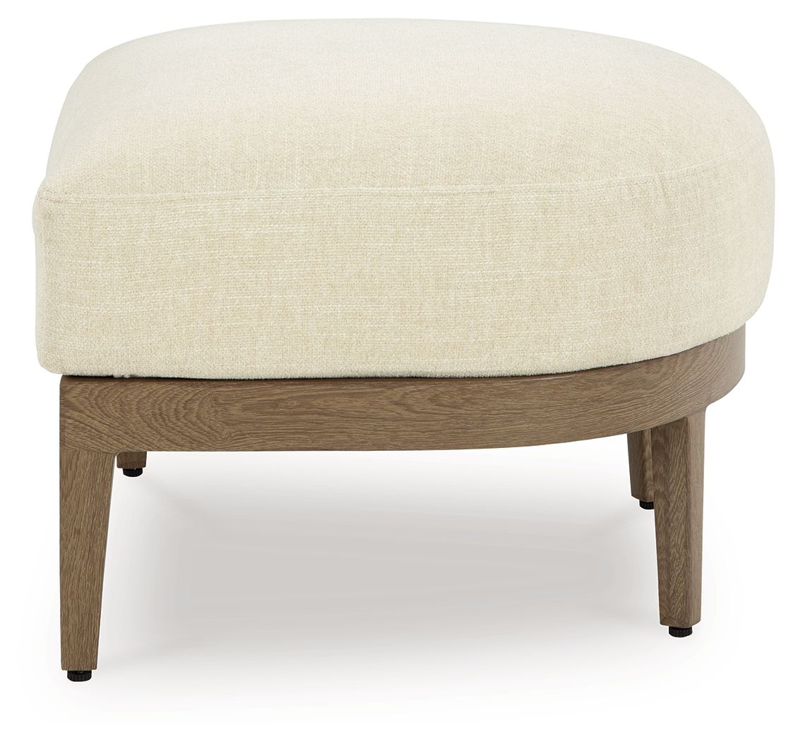 Serene Bay - Dark Brown / White - Ottoman With Cushion - Hornell Furniture Outlet