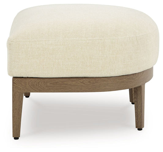 Serene Bay - Dark Brown / White - Ottoman With Cushion - Hornell Furniture Outlet