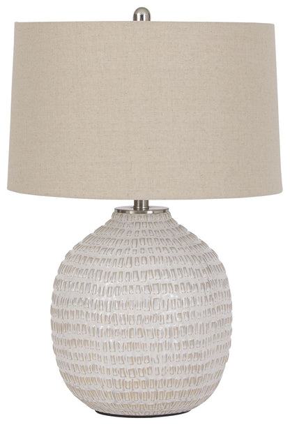 Jamon - Beige - Ceramic Table Lamp - Hornell Furniture Outlet