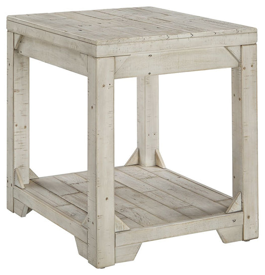 Fregine - Whitewash - Rectangular End Table - Hornell Furniture Outlet